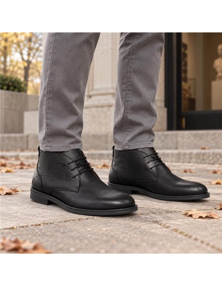 Black leather boot