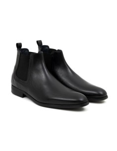 Botines Chelsea de piel con elástico lateral color negro 2