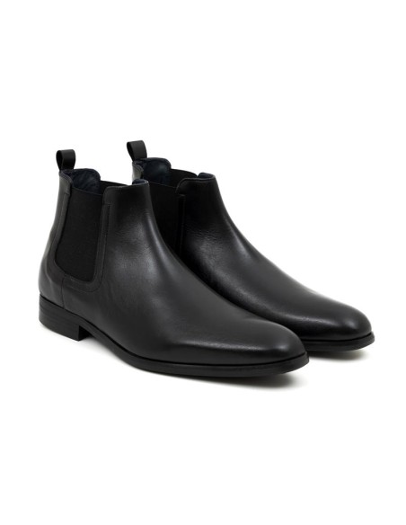 Black leather chelsea boots