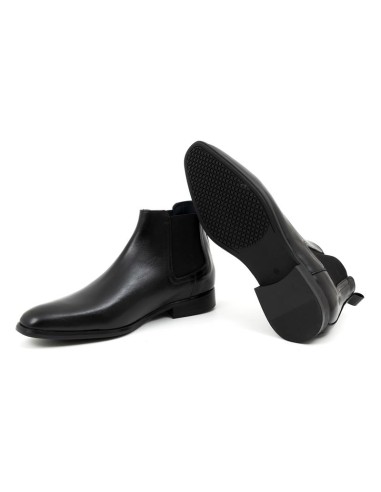 Black leather chelsea boots