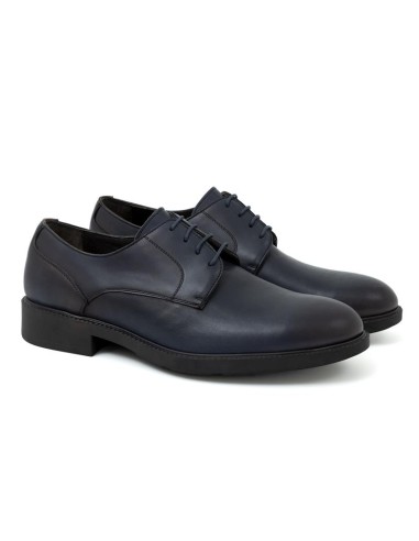 Blue leather derby