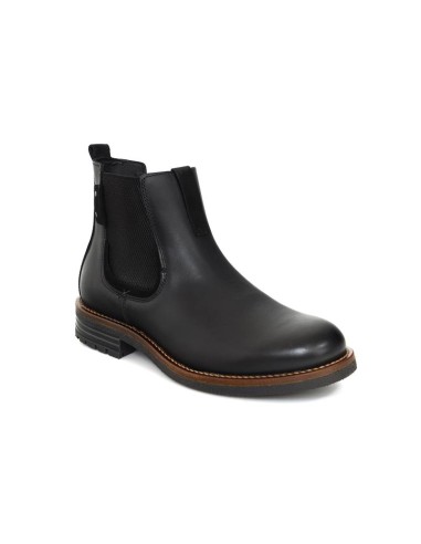 Botines Chelsea de piel con elástico lateral color negro