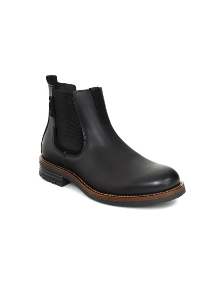 Botines Chelsea de piel con elástico lateral color negro