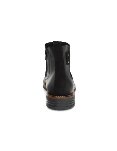 Botines Chelsea de piel con elástico lateral color negro