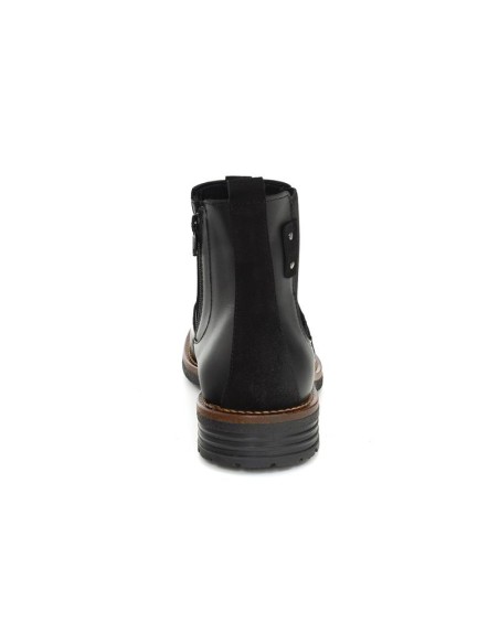 Botines Chelsea de piel con elástico lateral color negro