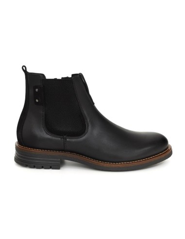 Botines Chelsea de piel con elástico lateral color negro