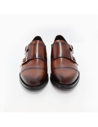 Zapato con hebilla de piel con plantilla extraible color cuero