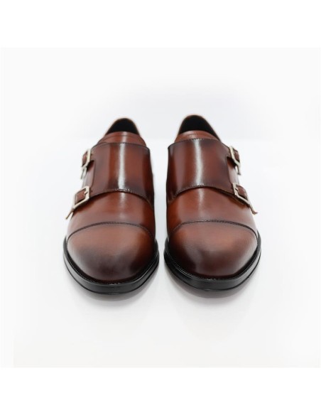 Zapato con hebilla de piel con plantilla extraible color cuero
