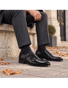 chaussure avec boucle de peau le noir CREVIL-NEGRO