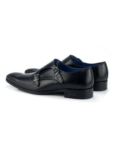 Black leather monkstrap