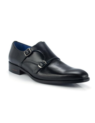 Black leather monkstrap
