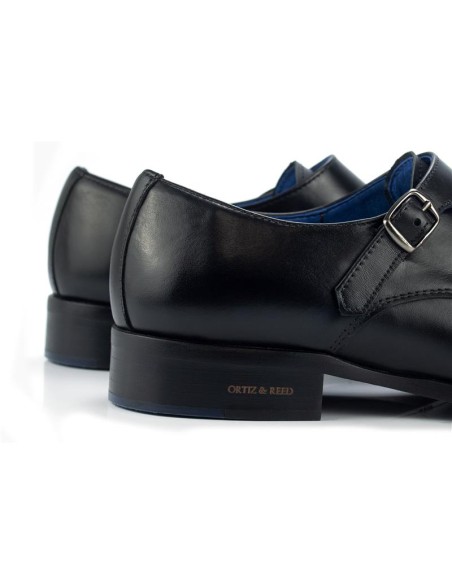 Black leather monkstrap