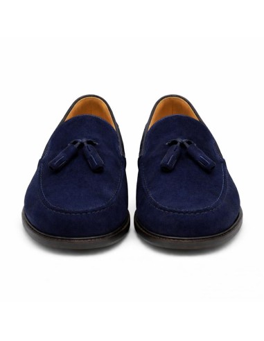 Blue suede moccasin