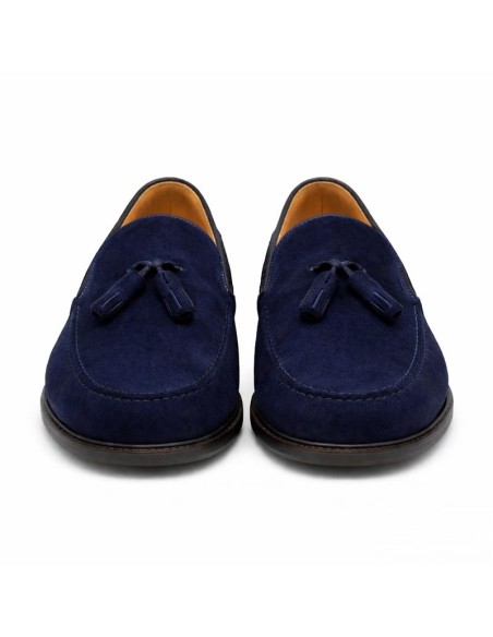 Blue suede moccasin