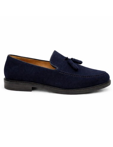 Blue suede moccasin