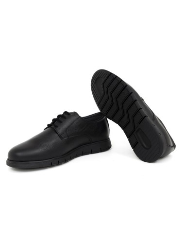 Black leather derby