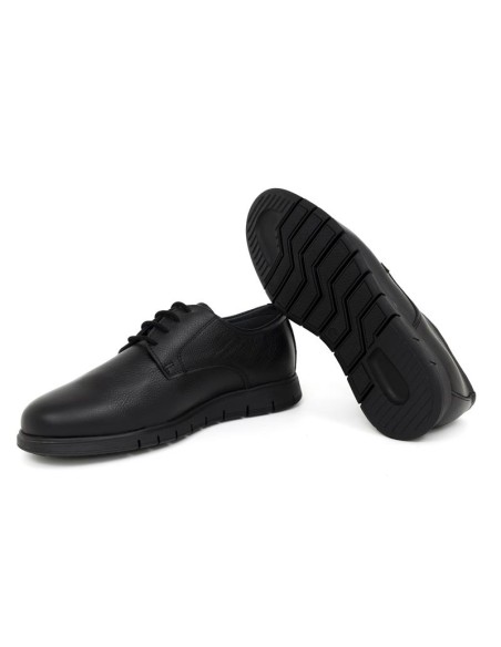 Black leather derby