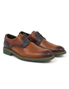 Derby de piel en doble tonalidad color cuero 2