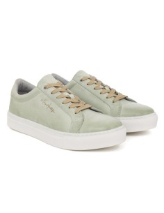 Sneakers de piel liso color verde