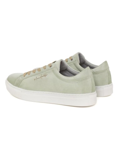 baskets de peau vert DENIA-GREEN