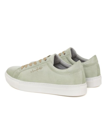 baskets de peau vert DENIA-GREEN