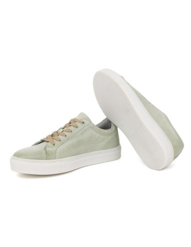 baskets de peau vert DENIA-GREEN