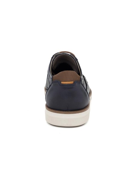 Blue leather derby