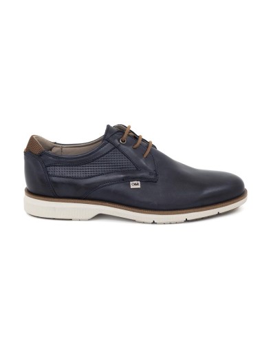 Blue leather derby