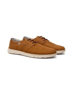 Derby de nobuck con cordones en contraste color cuero 2