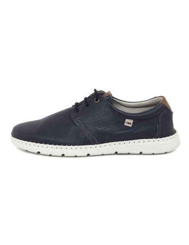 Derby de nobuck con cordones en contraste color azul