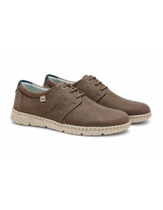 Derby de nobuck con cordones en contraste color beige 2