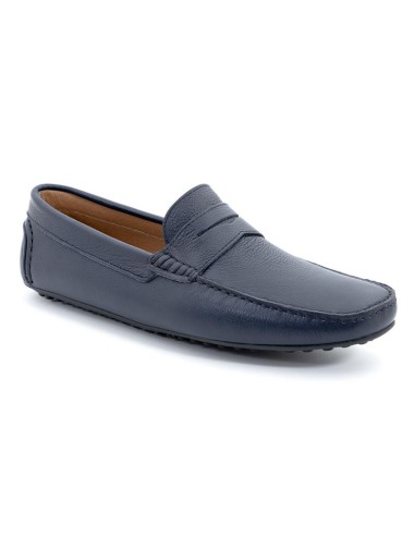 Mocasín de piel con antifaz color azul