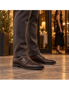 chaussure avec boucle de peau cuir ELVIN-CUERO