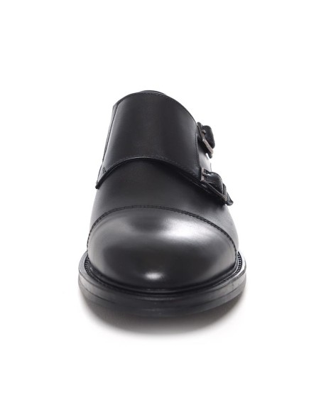 Black leather monkstrap