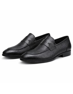 Mocasín de piel con antifaz color negro 2