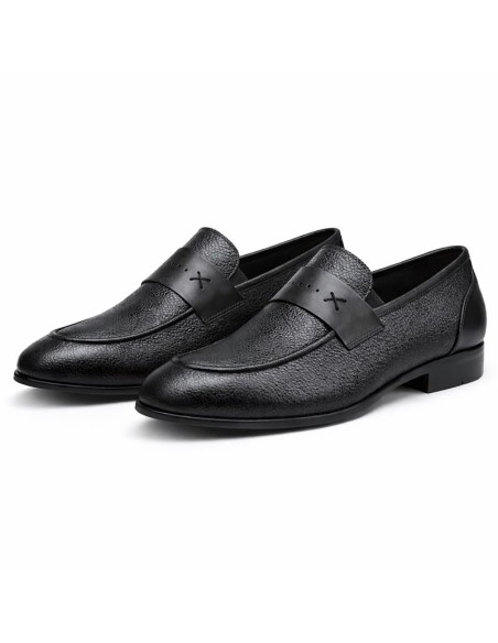 Black leather moccasin