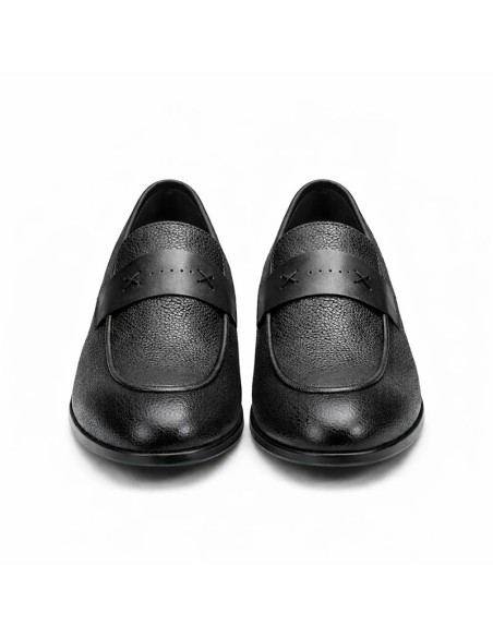 Black leather moccasin
