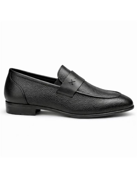 Black leather moccasin