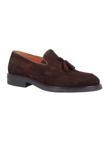 Mocasín de piel con antifaz color cuero