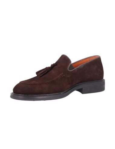 Mocasín de piel con antifaz color cuero