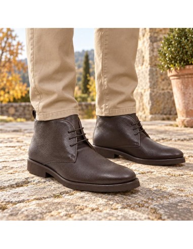 Bottine de peau marron FATIBU-MARRON