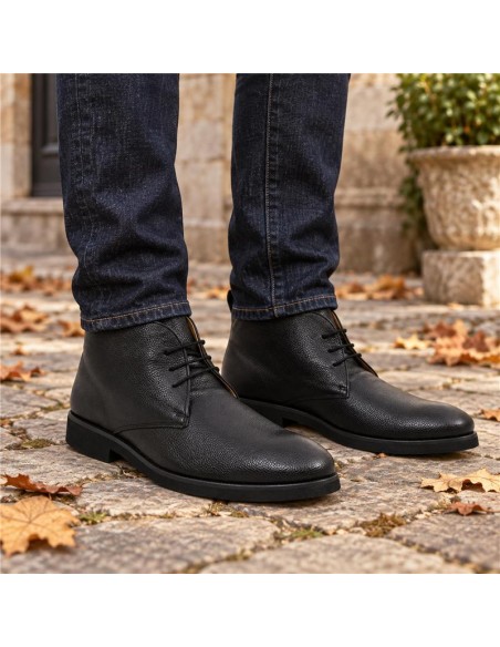 Bottine de peau le noir FATIBU-NEGRO