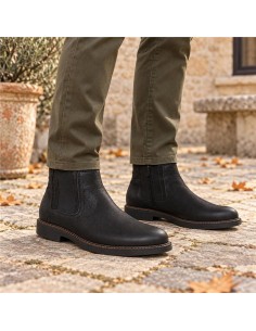 Black leather chelsea boots