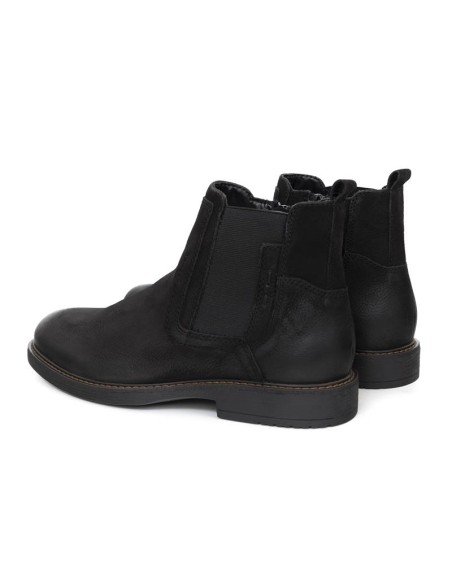 Botines Chelsea de piel acabado a mano color negro