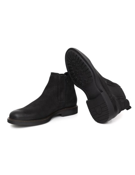 Botines Chelsea de piel acabado a mano color negro