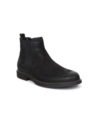 Black leather chelsea boots