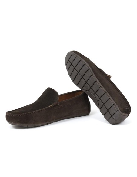 Brown suede moccasin