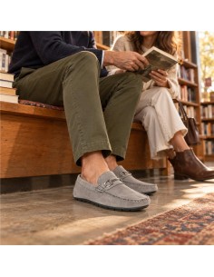 Mocassin suède gris ITAMA-GREY