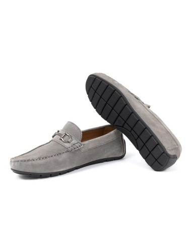 Grey suede moccasin