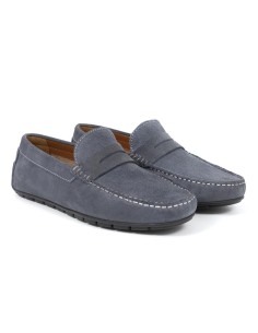 Mocasín de ante con antifaz color azul